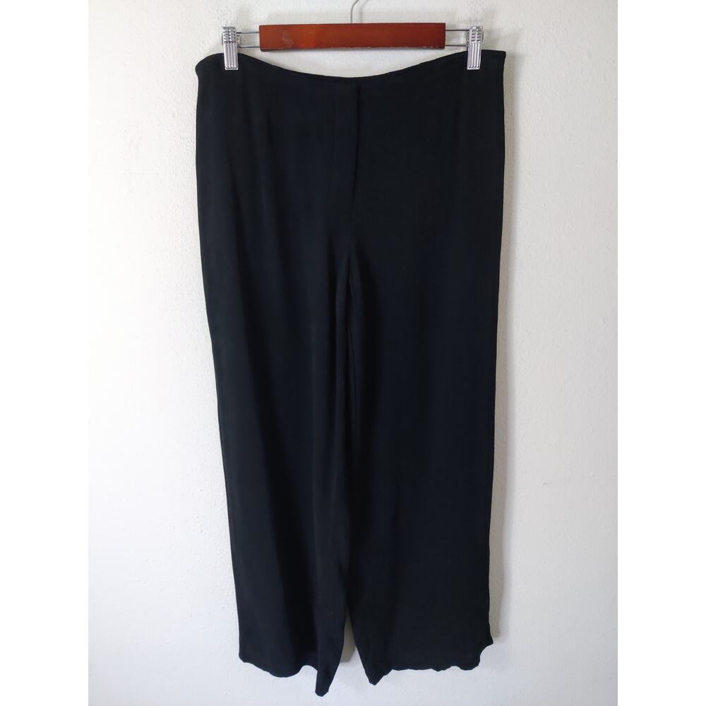 Eileen Fisher Black Flat Front Straight Leg Pants Size Petite M